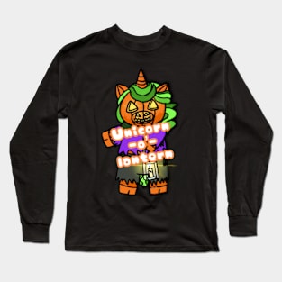 Unicorn with phrase - Unicorn-o’- lantern Long Sleeve T-Shirt